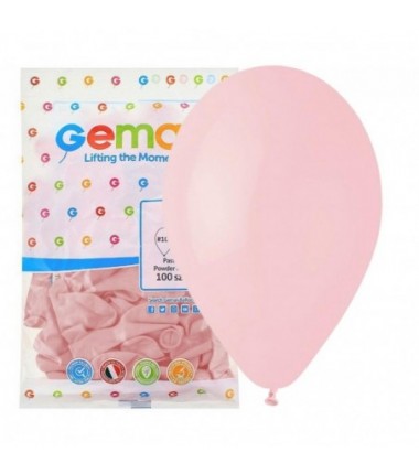 Balony Gemar 30 cm - 12" - pastelowe pudrowe różowe Powder pink G110/107 - 100 sztuk