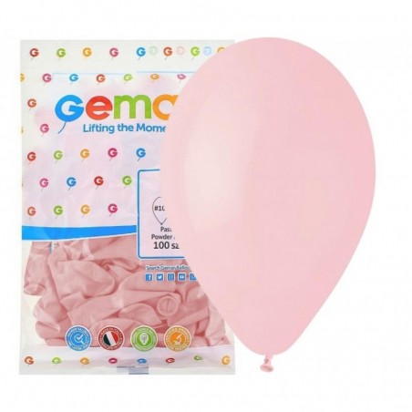Balony Gemar 30 cm - 12" - pastelowe pudrowe różowe Powder pink G110/107 - 100 sztuk