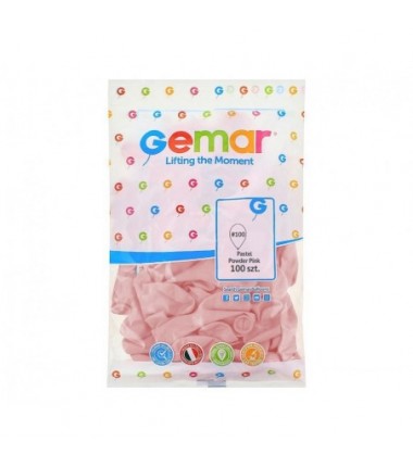 Balony Gemar 30 cm - 12" - pastelowe pudrowe różowe Powder pink G110/107 - 100 sztuk