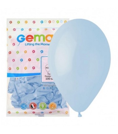 Balony Gemar 30 cm - 12" - pastelowe pudrowe błękitne Powder blue G110/108 - 100 sztuk
