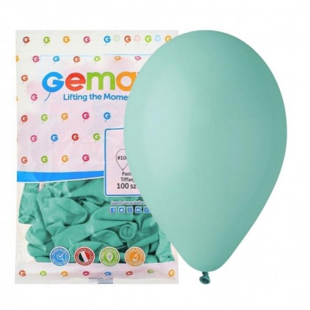 Balony Gemar 30 cm - 12" - pastelowe miętowe Tiffany G110/109 - 100 sztuk