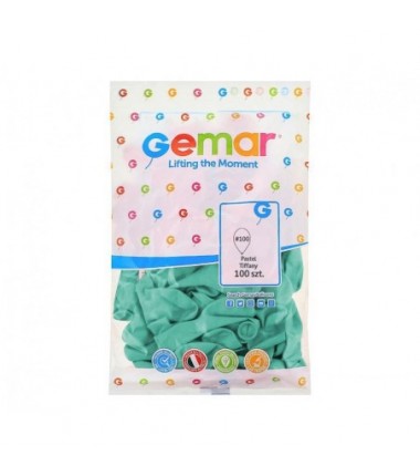 Balony Gemar 30 cm - 12" - pastelowe miętowe Tiffany G110/109 - 100 sztuk