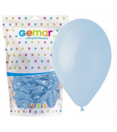 Balony Gemar 33 cm - 13" - pastelowe pudrowe błękitne Powder blue G120/108 - 50 sztuk