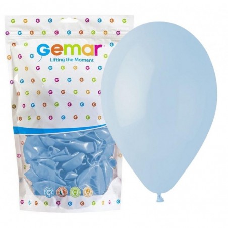 Balony Gemar 33 cm - 13" - pastelowe pudrowe błękitne Powder blue G120/108 - 50 sztuk