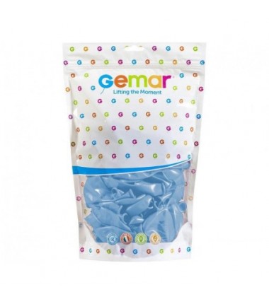 Balony Gemar 33 cm - 13" - pastelowe pudrowe błękitne Powder blue G120/108 - 50 sztuk