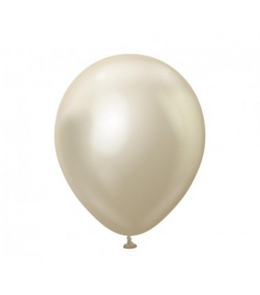 Balony Kalisan 30 cm - 12" - MIRROR White Gold - chromowane białe złoto - 50 sztuk