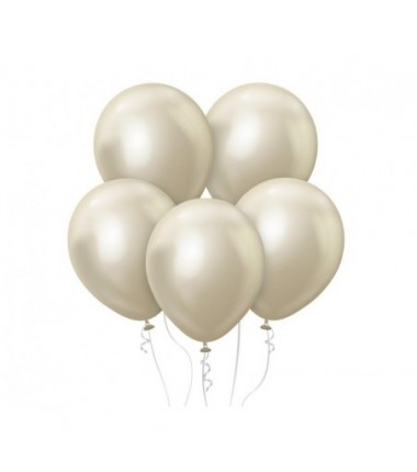 Balony Kalisan 30 cm - 12" - MIRROR White Gold - chromowane białe złoto - 50 sztuk