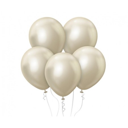 Balony Kalisan 30 cm - 12" - MIRROR White Gold - chromowane białe złoto - 50 sztuk
