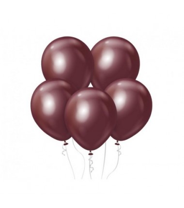 Balony Kalisan 30 cm -12" - MIRROR Burgundy - chromowane burgundowe, bordowe - 50 sztuk