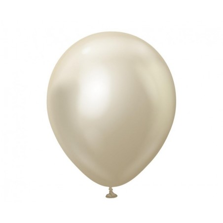 Balony Kalisan 46 cm - 18" - MIRROR White Gold - chromowane białe złoto - 25 sztuk