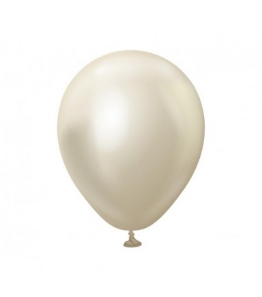 Balony Kalisan 13 cm - 5" - MIRROR White Gold - chromowane białe złoto - 100 sztuk