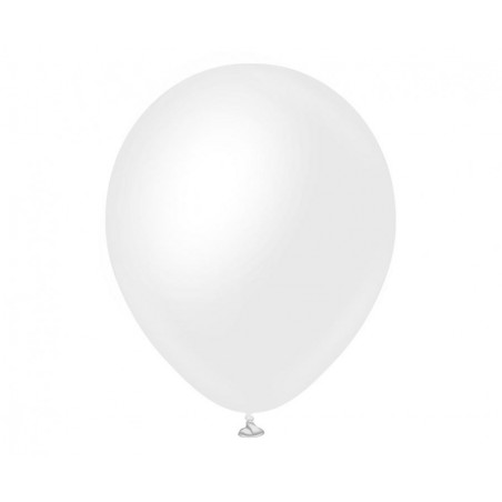 Balony Kalisan 30 cm - 12" - OPAQUE SATIN Snow White - nieprzezroczyste satynowe śnieżnobiałe - 50 sztuk