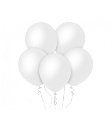 Balony Kalisan 30 cm - 12" - OPAQUE SATIN Snow White - nieprzezroczyste satynowe śnieżnobiałe - 50 sztuk