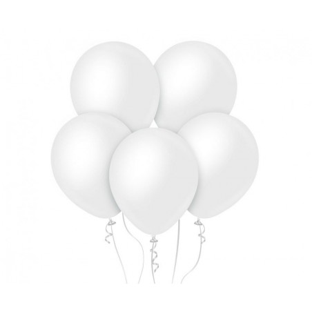 Balony Kalisan 30 cm - 12" - OPAQUE SATIN Snow White - nieprzezroczyste satynowe śnieżnobiałe - 50 sztuk