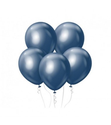 Balony Kalisan 46 cm - 18" - MIRROR Navy - chromowane granatowe - 25 sztuk