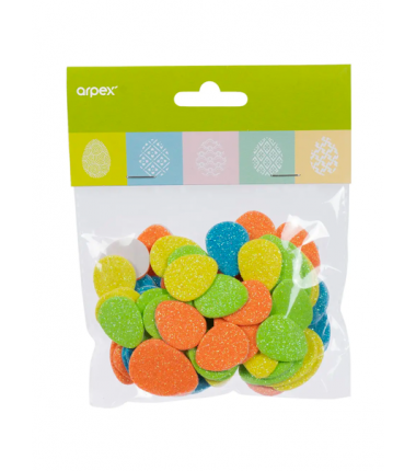 Wiosenne naklejki z brokatem - jajka