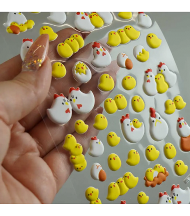 Naklejki kurczaczki 3D