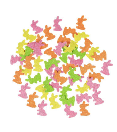 Wiosenne naklejki z brokatem - zajączki