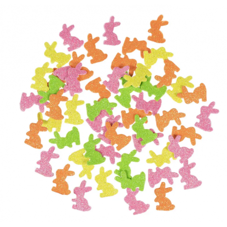 Wiosenne naklejki z brokatem - zajączki