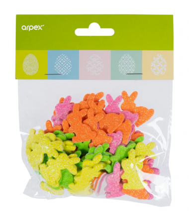 Wiosenne naklejki z brokatem - zajączki