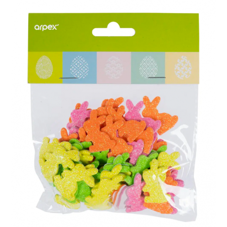 Wiosenne naklejki z brokatem - zajączki