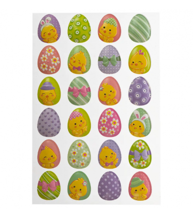 Naklejki wielkanocne 3D - kurczaki