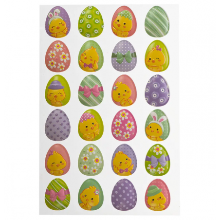 Naklejki wielkanocne 3D - kurczaki
