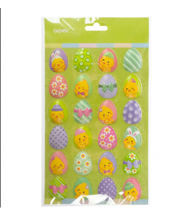 Naklejki wielkanocne 3D - kurczaki