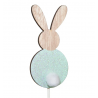 Drewniany zajączek na piku - miętowy