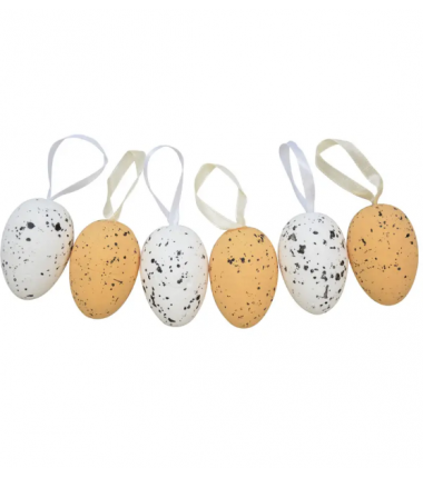 Jajka nakrapiane z zawieszkami - 6 sztuk
