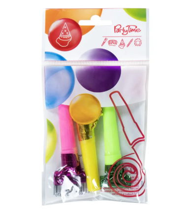 Gwizdki metaliczne - 3 sztuki, mix kolorów