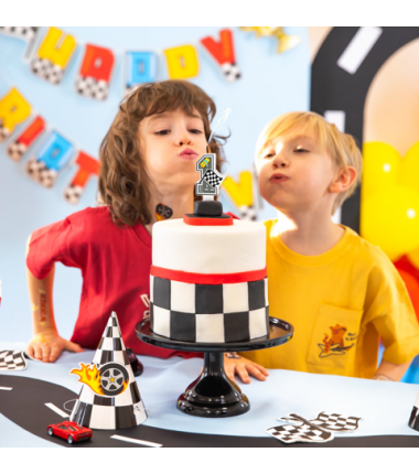 Świeczka na tort Wyścigówki cyfra 1