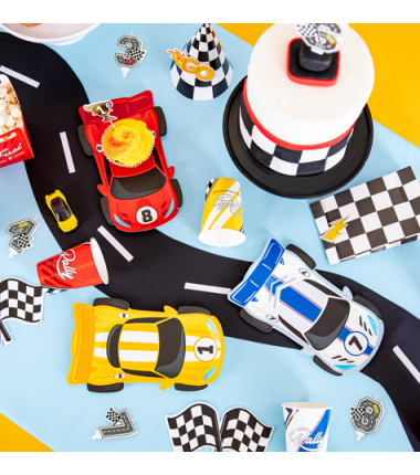 Świeczka na tort Wyścigówki cyfra 2