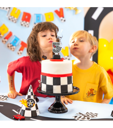 Świeczka na tort Wyścigówki cyfra 5