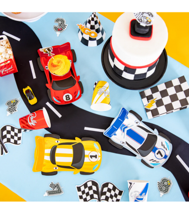 Świeczka na tort Wyścigówki cyfra 6