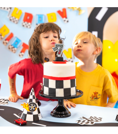 Świeczka na tort Wyścigówki cyfra 7