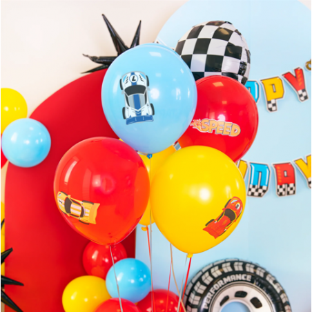 Balony Wyścigówki 30 cm - 7 sztuk