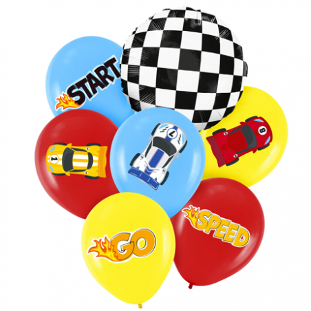 Balony Wyścigówki 30 cm - 7 sztuk
