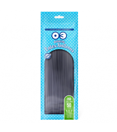 Balony MODELINY - rurki do modelowania - czarne matowe - 50 sztuk