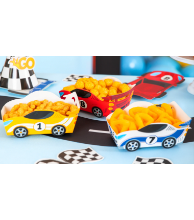 Pudełka na chipsy Wyścigówki - 3 sztuki