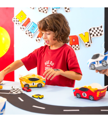 Pudełka na chipsy Wyścigówki - 3 sztuki