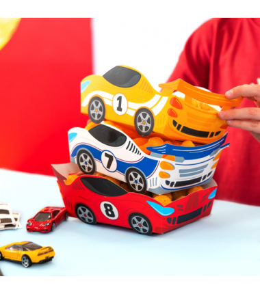 Pudełka na chipsy Wyścigówki - 3 sztuki