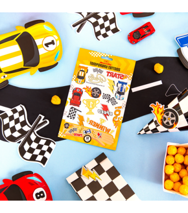 Tatuaże zmywalne Wyścigówki - 14 sztuk