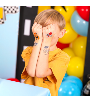 Tatuaże zmywalne Wyścigówki - 14 sztuk