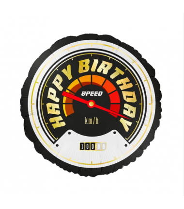 Balon foliowy Happy Birthday Wyścigówki - 45 cm