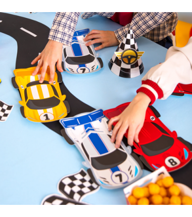 Talerzyki papierowe Wyścigówki 6 sztuk