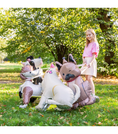 Balon foliowy stojący Pies Golden z czapeczką 76x96 cm