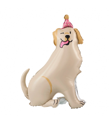 Balon foliowy stojący Pies Golden z czapeczką 76x96 cm