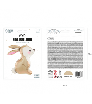Balon foliowy Zając 67x80cm