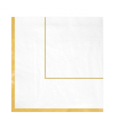 Serwetki białe Elegant Gold - 10 sztuk